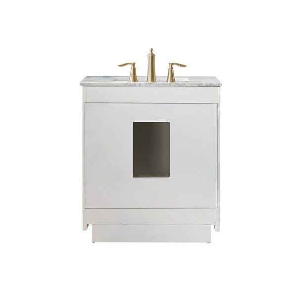 Altair Ivy Single Bathroom Vanity Set and Carrara White Countertop without Mirror