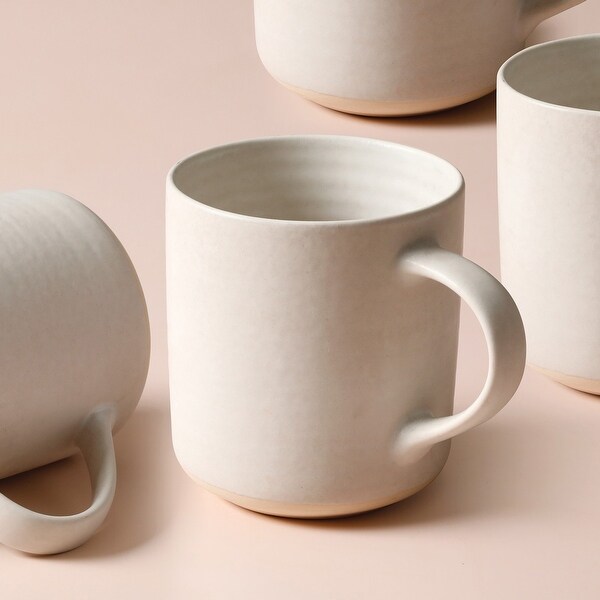 Cravings By Chrissy Teigen 4 Pc 17.5Oz Stoneware Cup Set in Oat Milk - 17.5 oz