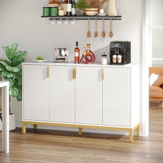 55 Inch Kitchen Cabinet, Modern Buffet Sideboard Cabinet with Doors