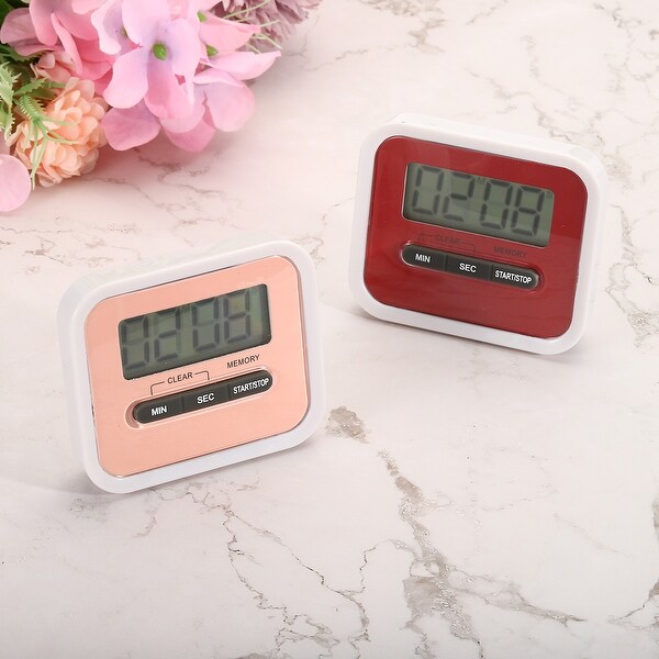 Digital Timer, Small Count Down/ UP Clock with Magnetic, Big LCD Display Black