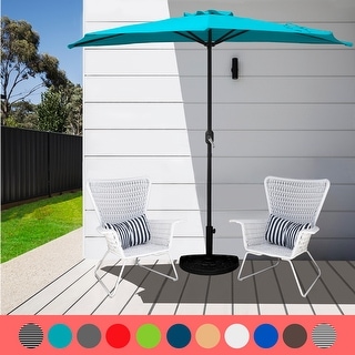 Merritt 9 Ft Half Market Umbrella Included Base