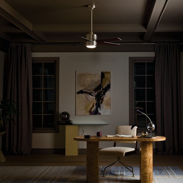 Kichler Lighting Brahm 48 inch Integrated LED Indoor Brushed Stainless Steel Ceiling Fan