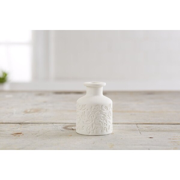 Mini Ceramic Flower Bud Vases, Perfect for Budding Flowers, Small Plants or Decoration Piece Floral Decoration (White)