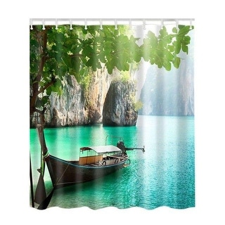 Waterproof Shower Curtains Bamboo Forest Tree Deer Pattern