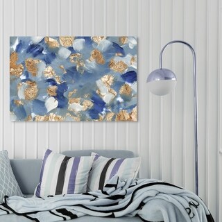 Oliver Gal Abstract Wall Art Canvas Prints 'Oceans of Gold' Paint - Blue, Gold
