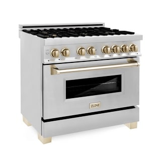 ZLINE Autograph Edition 36" Dual Fuel Range in Stainless Steel with Accents