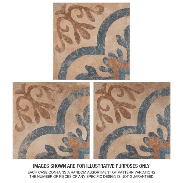 Merola Tile Americana Newton Encaustic 8.75" x 8.75" Porcelain Floor and Wall Tile