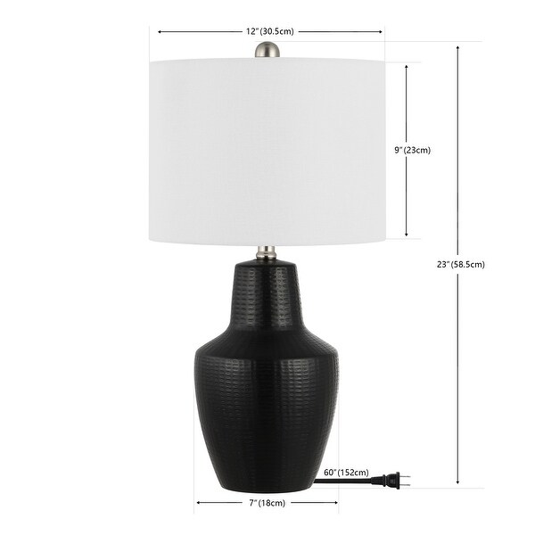 SAFAVIEH Lighting Voetta Modern 23-inch Table Lamp - 12 in. W x 12 in. D x 23 in. H