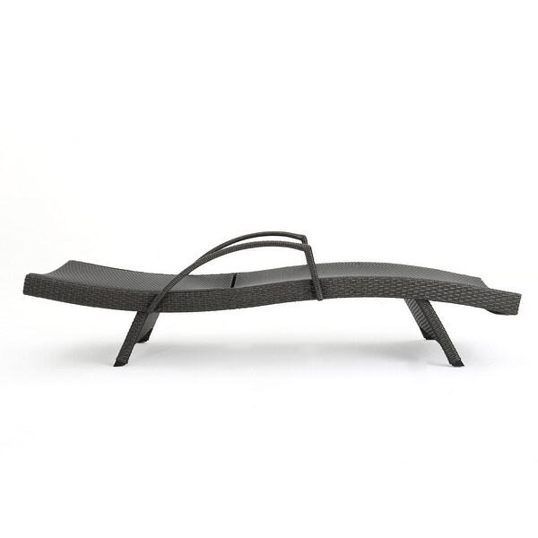 Salem Outdoor Wicker Adjustable Chaise Lounges w/ Arms (Set of 4) by Christopher Knight Home