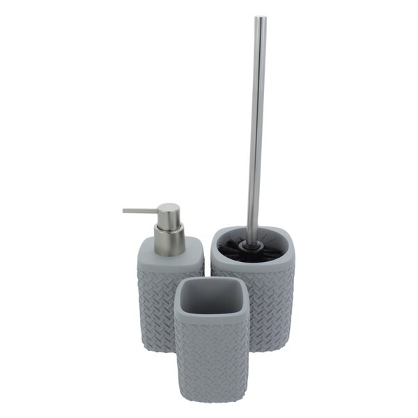 Toilet Brush And Holder Differnz Waffle Gray