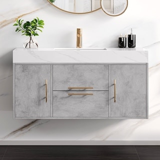 40" Floating Bathroom Vanity with 2 Drawer and 2 Cabinet