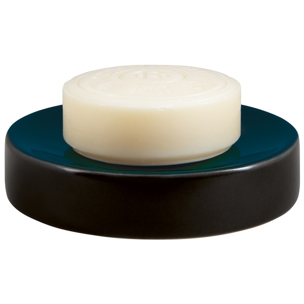 Spirella Jaro Black/Petrol Stoneware Soap Holder - Black