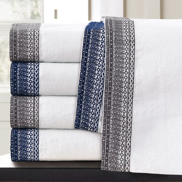 Sofia Embroidered Belgian Linen Duvet Cover Set