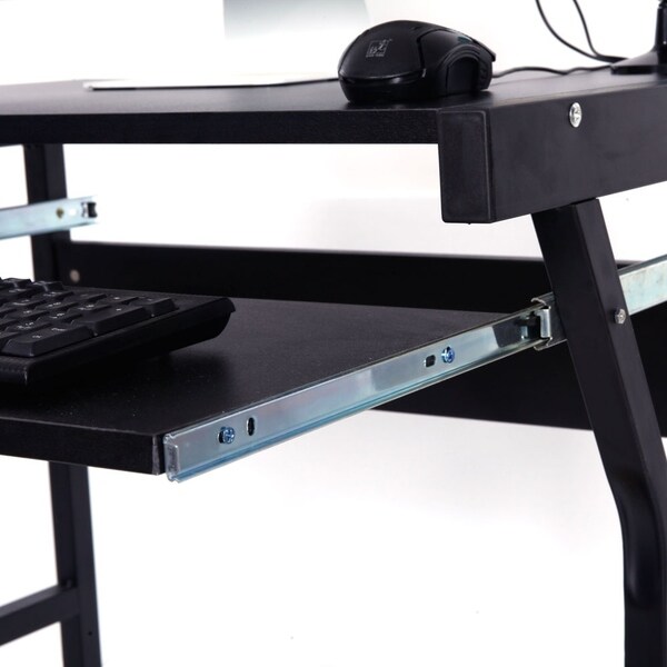 29" Moveable Study Desk Four-wheel Computer Desk Black