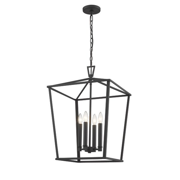 The Barn Katrina Hill Rustic 26"H Black indoor Lantern Light Pendant