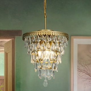 3 Light Glam Crystal Tier Pendant Chandelier