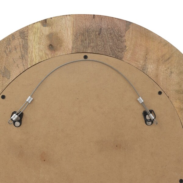 Mercer Handcrafted Mango Wood Aluminum Fitted Round Mirror by Christopher Knight Home - 1.00" D x 22.50" W x 22.50" H