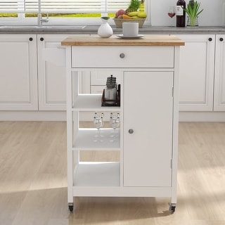 Kitchen island Rolling Trolley Cart with Towel Rack