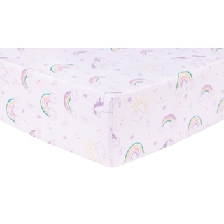 Unicorn Rainbow Deluxe Flannel Fitted Crib Sheet
