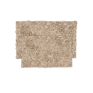 Home Weavers Bellflower Collection Absorbent Cotton 2 Piece Set Machine Washable Bath Rug-21"x34", 24"x40"