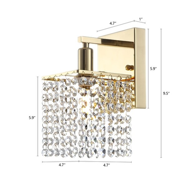 WINGBO Bathroom Light Fixtures Sconces Wall Lighting with K9 Clear Crystal Shade