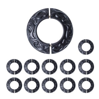 Black Radiator Flanges Aluminum Escutcheon Ring Plate 1.5 ID 3 1/4 OD IPS Rust Resistant 12 Pack Renovators Supply
