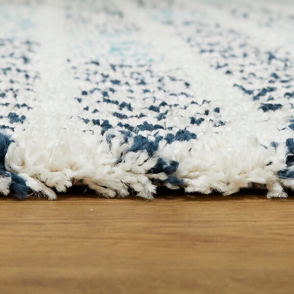 Elena Abstract Stripe Shag Area Rug