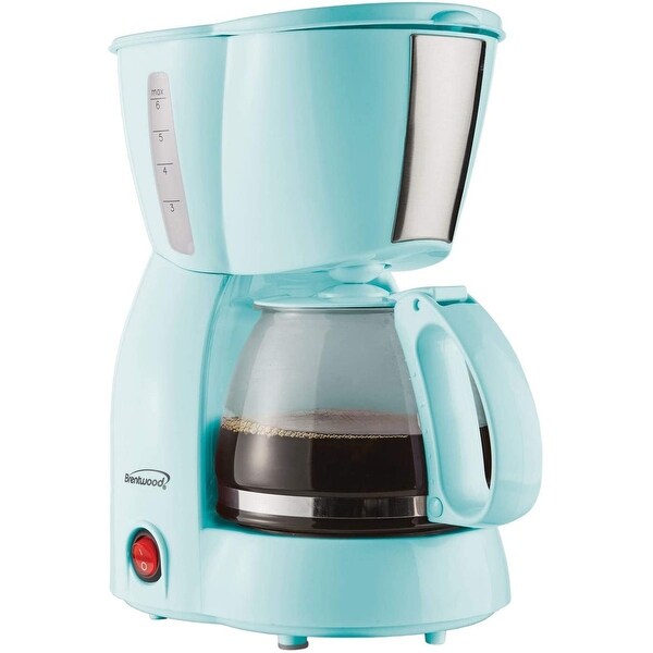 Brentwood 4 Cup Blue 650 Watt Coffee Maker - 8 x 6 x 10 inches (LxWxH)