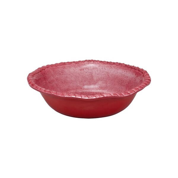 UPware 12-Piece Rope Melamine Dinnerware Set, Red