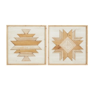 Brown Wood Rustic Wall Decor Abstract (Set of 2)