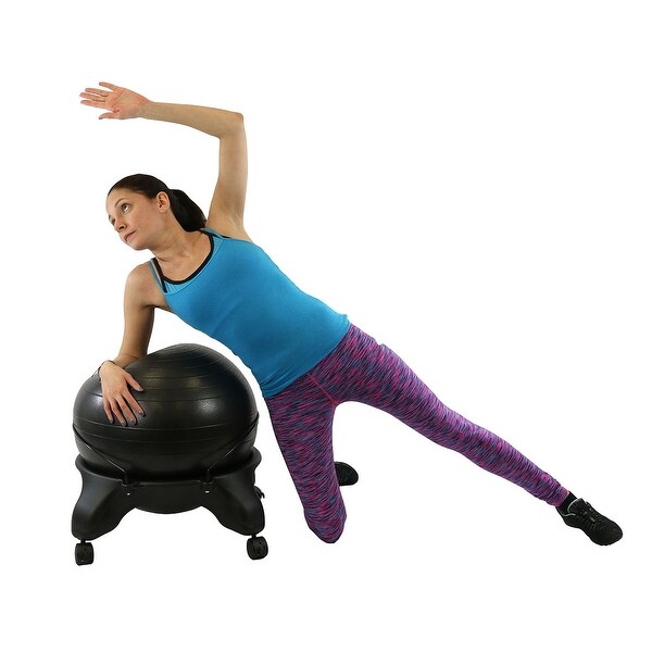 CanDo Ball Stool - Plastic - Mobile - No Back - Adult Size - with 20" Ball