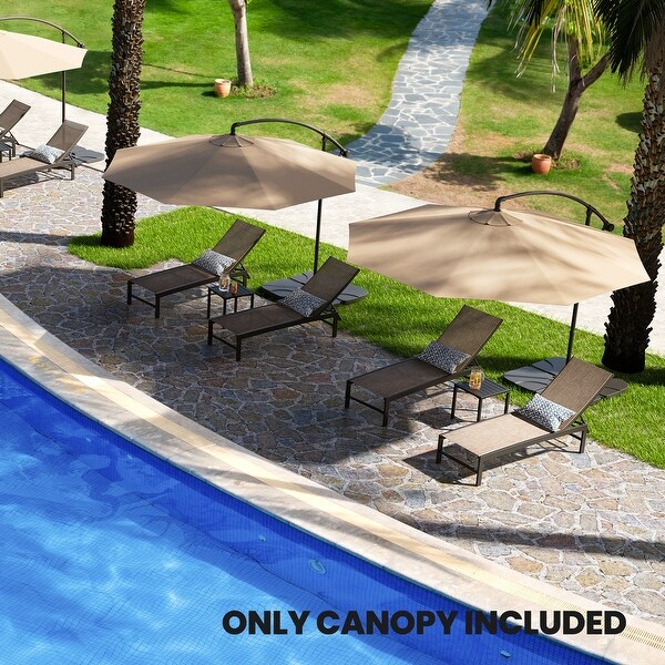 10ft 8 Ribs Patio Offset Umbrella Replacement Canopy, Canopy Only