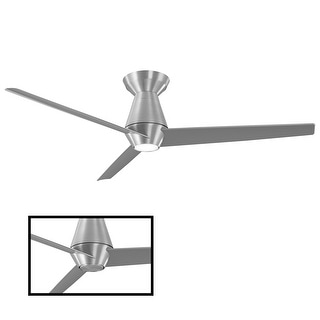 Slim Indoor and Outdoor 3-Blade Smart Flush Mount Ceiling Fan 52in with 3000K LED Light Kit and Remote Control