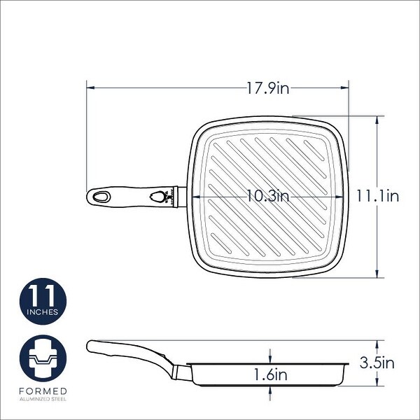 Nordic Ware Professional Searing Grill Pan - Gray