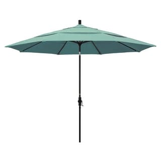 California Umbrella 11-Foot Round Aluminum, Crank Open Collar Tilt Patio Umbrella, Sunbrella Fabric