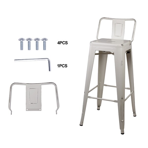 30 inch Low Back Metal Bar Stool-Set of 2