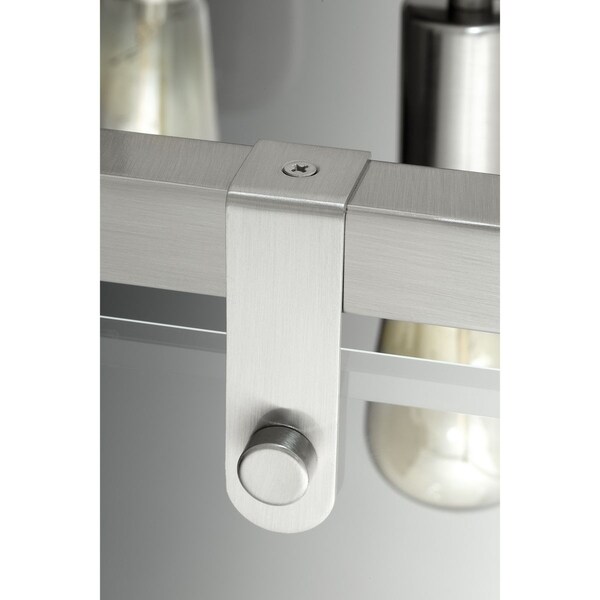 Glayse Collection 3-Light Brushed Nickel Clear Glass Luxe Bath Vanity Light