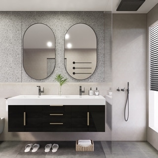 Noble 60" Wall Mounting Vanity with Reinforced Acrylic Double Sink