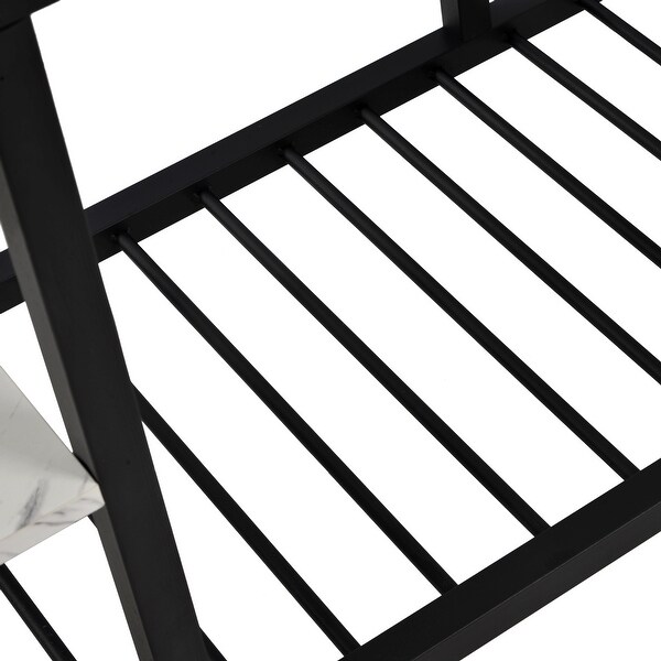 Room Prep Table Kitchen Island, Kitchen Rack with Large Worktop, Faux Marble Tabletop