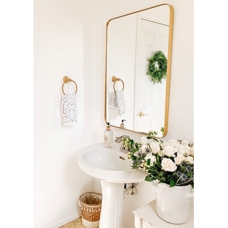 Highland Gold Rounded Corner Wall Mirror - 24" x 36"