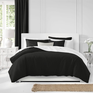 Eclipse Black Duvet Cover and Pillow Sham Set