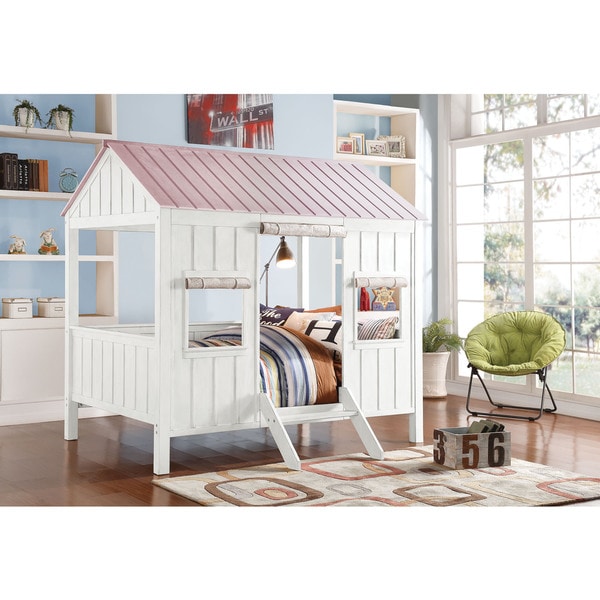 Spring Cottage Cabin Multicolor MDF/Pine/Fabric Full Bed