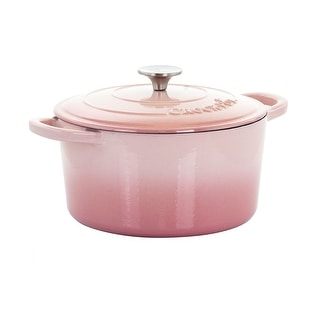 Crock-Pot Artisan 2 Piece 5 Quarts Enameled Cast Iron Dutch Oven in Blush Pink