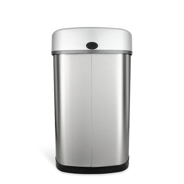 NINESTARS DZT-50-9 Stainless Steel Motion Sensor 13.2-gal Trash Can