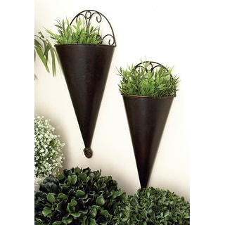 Black Iron Rustic Planter (Set of 2) - S/2 18",15"H - S/2 18",15"H