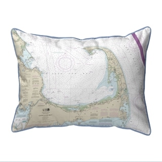 Cape Cod Bay, MA Nautical Map Small Corded Indoor/Outdoor Pillow 11x14