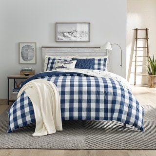Eddie Bauer Lakehouse Plaid Blue Cotton Duvet Cover Set