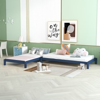 Twin Size Solid Wood Stackable Platform Bed for Kids Teens