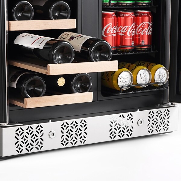30 in. Freestanding 96-Can Beverage Center Cooler and 33-Bottle Wine Cellar Refrigerator