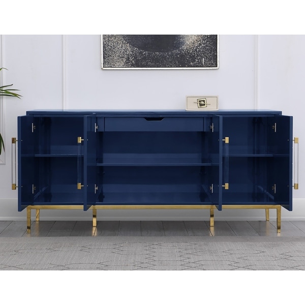 Best Master Furniture Lacquer Contemporary 4 Door Sideboard